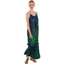 Background Blue Green Stars Night Cami Maxi Ruffle Chiffon Dress View1