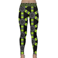 Backgrounds Green Grey Lines Classic Yoga Leggings by HermanTelo