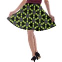 Backgrounds Green Grey Lines A-line Skater Skirt View2