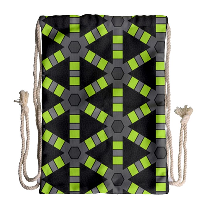 Backgrounds Green Grey Lines Drawstring Bag (Large)