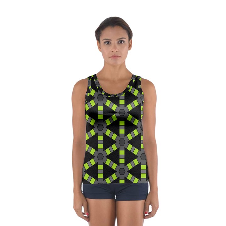 Backgrounds Green Grey Lines Sport Tank Top 