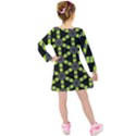 Backgrounds Green Grey Lines Kids  Long Sleeve Velvet Dress View2