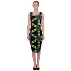 Backgrounds Green Grey Lines Sleeveless Pencil Dress by HermanTelo