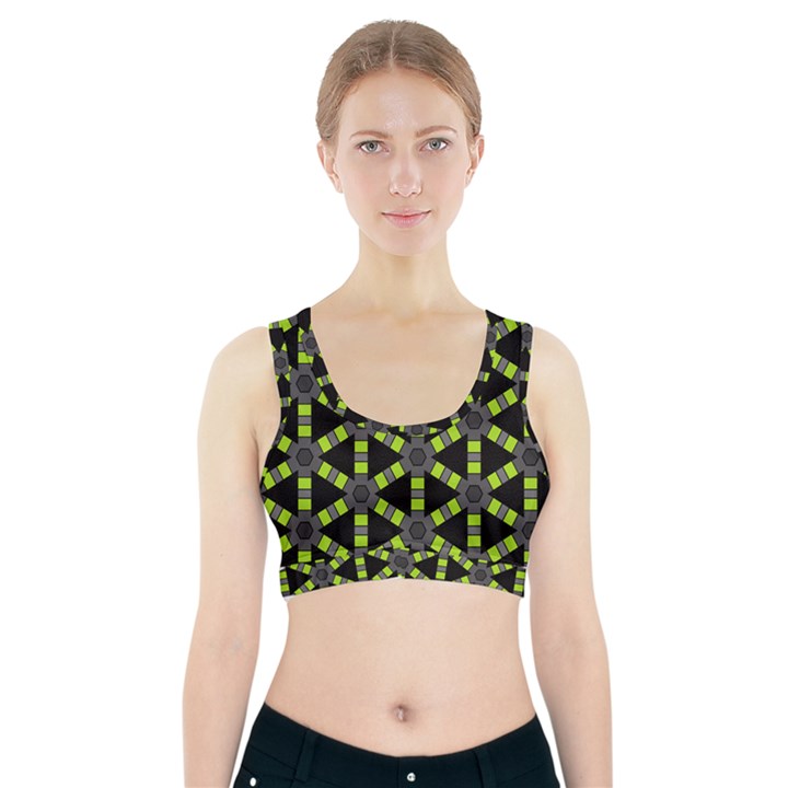 Backgrounds Green Grey Lines Sports Bra With Pocket