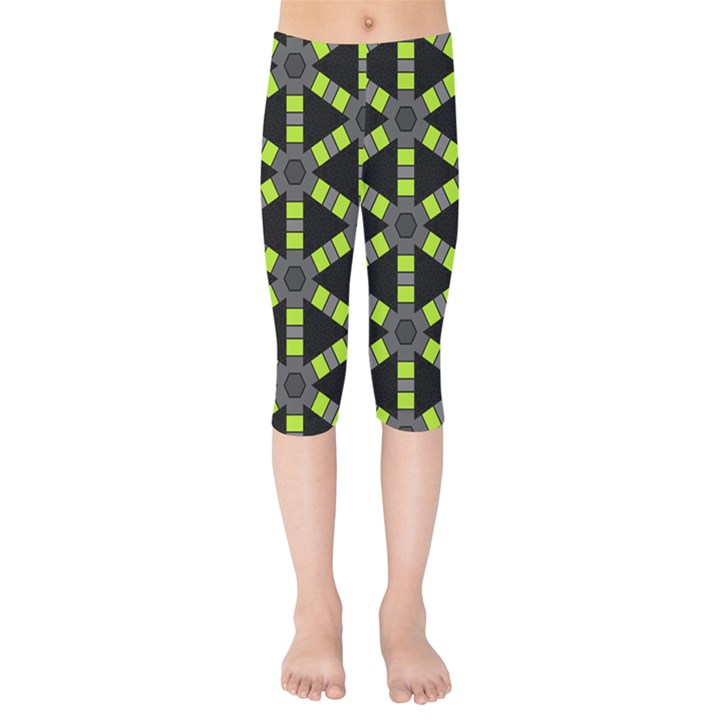 Backgrounds Green Grey Lines Kids  Capri Leggings 