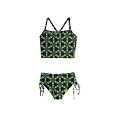 Backgrounds Green Grey Lines Girls  Tankini Swimsuit