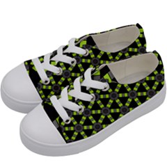 Backgrounds Green Grey Lines Kids  Low Top Canvas Sneakers by HermanTelo