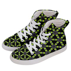 Backgrounds Green Grey Lines Women s Hi-top Skate Sneakers by HermanTelo