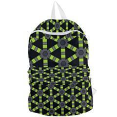 Backgrounds Green Grey Lines Foldable Lightweight Backpack