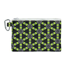 Backgrounds Green Grey Lines Canvas Cosmetic Bag (medium)