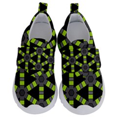 Backgrounds Green Grey Lines Kids  Velcro No Lace Shoes by HermanTelo