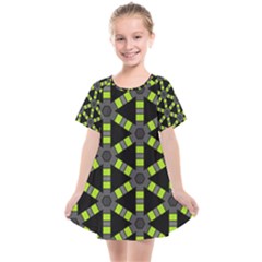 Backgrounds Green Grey Lines Kids  Smock Dress