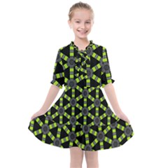 Backgrounds Green Grey Lines Kids  All Frills Chiffon Dress by HermanTelo