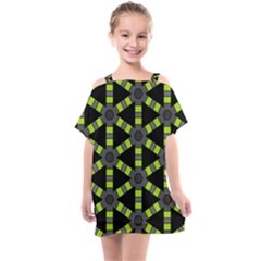 Backgrounds Green Grey Lines Kids  One Piece Chiffon Dress by HermanTelo