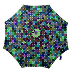 Geometric Background Colorful Hook Handle Umbrellas (large)