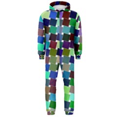 Geometric Background Colorful Hooded Jumpsuit (men) 