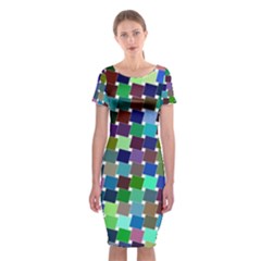 Geometric Background Colorful Classic Short Sleeve Midi Dress by HermanTelo