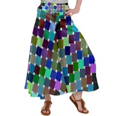 Geometric Background Colorful Satin Palazzo Pants