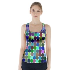 Geometric Background Colorful Racer Back Sports Top