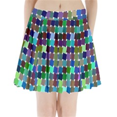 Geometric Background Colorful Pleated Mini Skirt