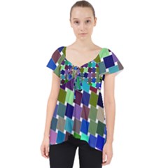 Geometric Background Colorful Lace Front Dolly Top