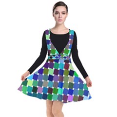 Geometric Background Colorful Plunge Pinafore Dress