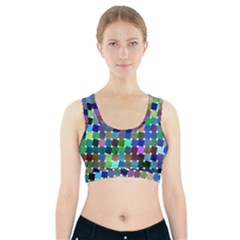 Geometric Background Colorful Sports Bra With Pocket