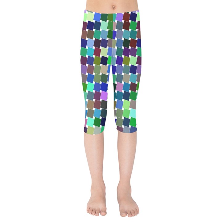 Geometric Background Colorful Kids  Capri Leggings 