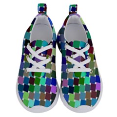 Geometric Background Colorful Running Shoes