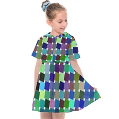 Geometric Background Colorful Kids  Sailor Dress