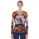 Awesome Skeleton With Skulls V-Neck Long Sleeve Top View1