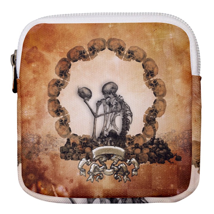 Awesome Skeleton With Skulls Mini Square Pouch