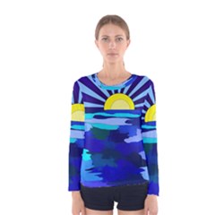 Sunset On The Lake Women s Long Sleeve Tee