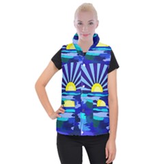 Sunset On The Lake Women s Button Up Vest