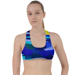 Sunset On The Lake Criss Cross Racerback Sports Bra by bloomingvinedesign