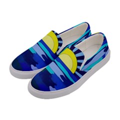 Sunset On The Lake Women s Canvas Slip Ons by bloomingvinedesign