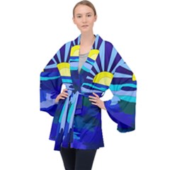 Sunset On The Lake Velvet Kimono Robe by bloomingvinedesign