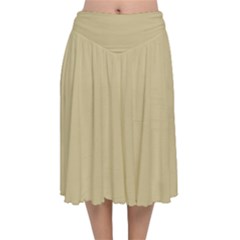 Cream Velvet Flared Midi Skirt by designsbyamerianna