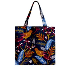 Colorful Birds In Nature Zipper Grocery Tote Bag by Sobalvarro