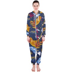 Colorful Birds In Nature Hooded Jumpsuit (ladies)  by Sobalvarro