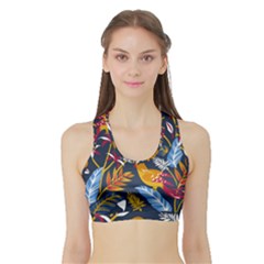 Colorful Birds In Nature Sports Bra With Border by Sobalvarro