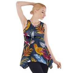 Colorful Birds In Nature Side Drop Tank Tunic by Sobalvarro