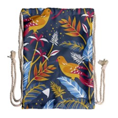 Colorful Birds In Nature Drawstring Bag (large) by Sobalvarro