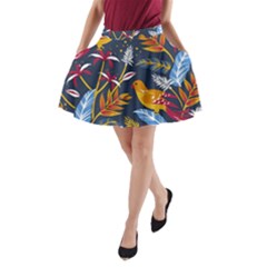 Colorful Birds In Nature A-line Pocket Skirt by Sobalvarro