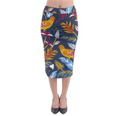 Colorful Birds In Nature Midi Pencil Skirt by Sobalvarro