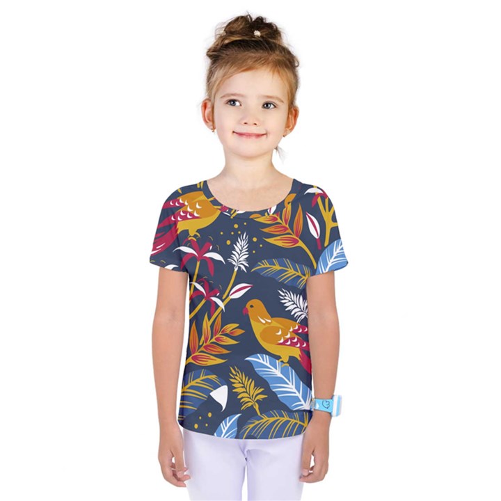 Colorful birds in nature Kids  One Piece Tee