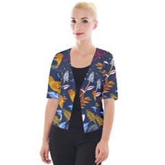 Colorful Birds In Nature Cropped Button Cardigan by Sobalvarro