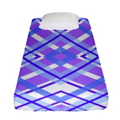 Geometric Plaid Purple Blue Fitted Sheet (single Size) by Mariart