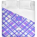 Geometric Plaid Purple Blue Duvet Cover (King Size) View1