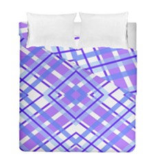 Geometric Plaid Purple Blue Duvet Cover Double Side (full/ Double Size) by Mariart